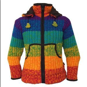 Kyber 100% Wool Rainbow Coat 